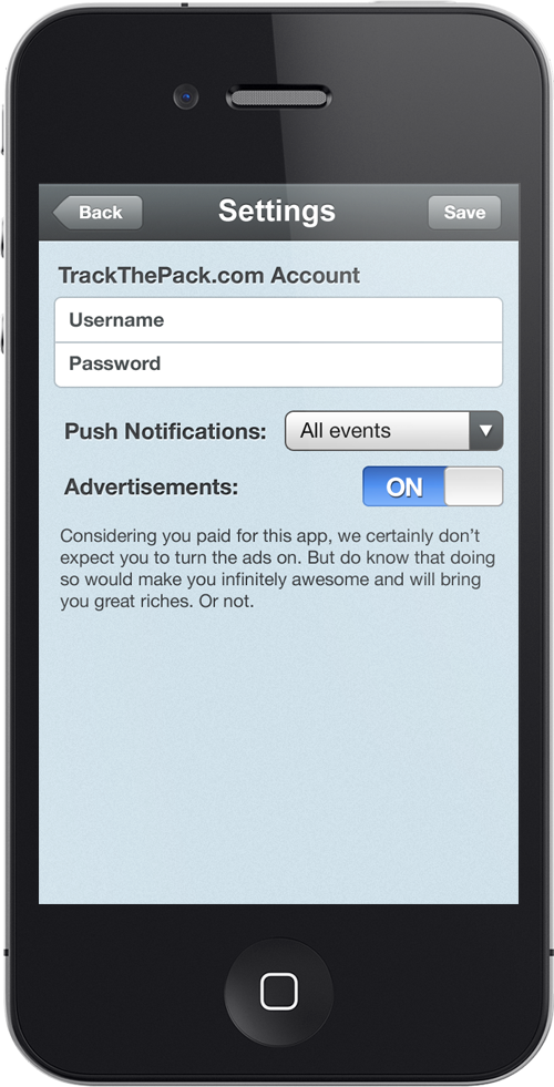 TrackThePack iPhone